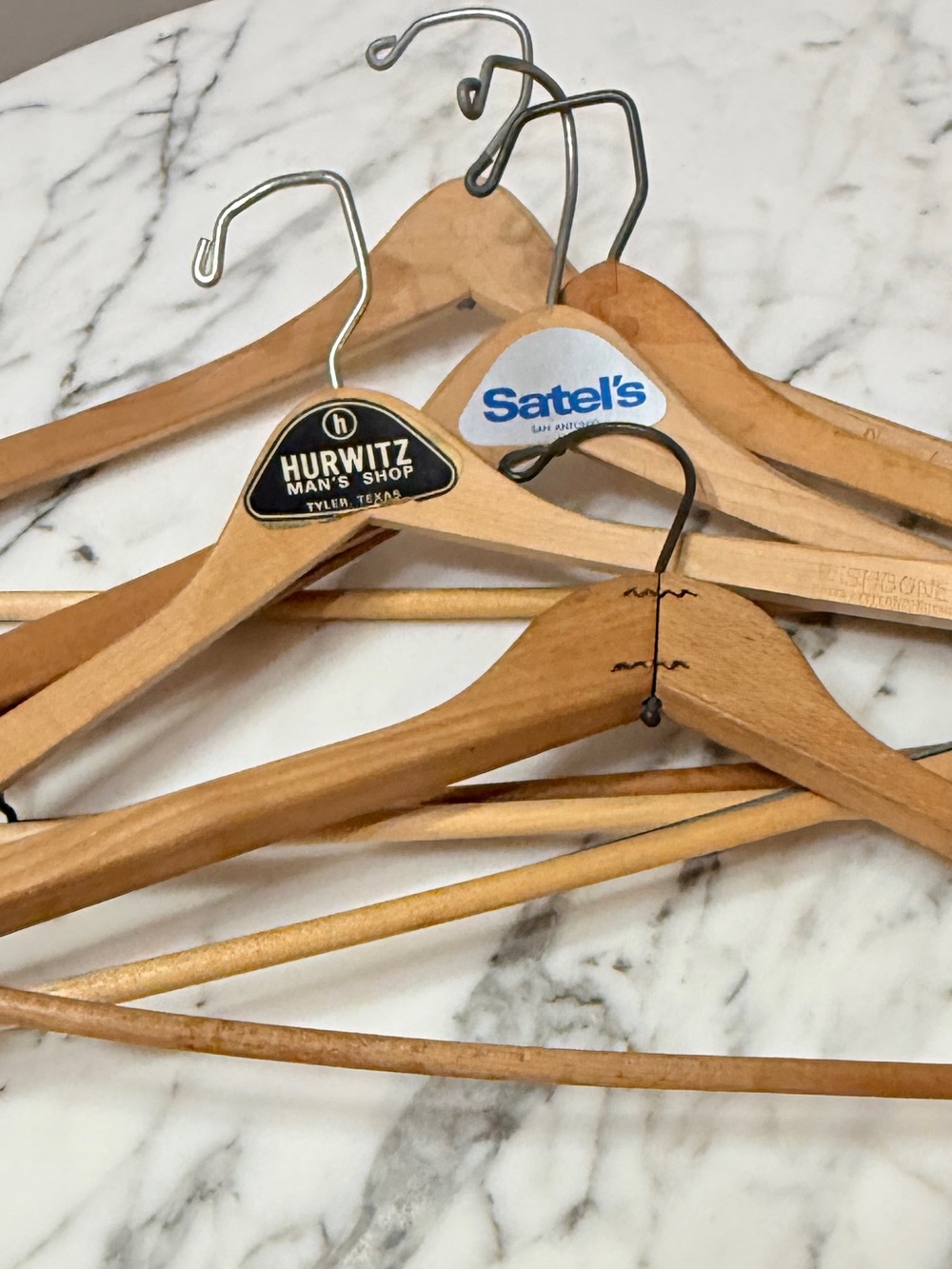 1930’s-1960’s Vintage Natural Wood Suit Hangers from Texas - Picture 16 of 17